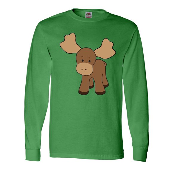Inktastic Cute Moose Long Sleeve T-Shirt