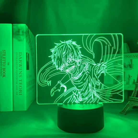 Night Light for Kids Tokyo Ghoul 3D Lamp Ken Kaneki for Bedroom Decor Nightlight Birthday Gift Acrylic Led Night Light Anime Remote Control 16 Colors, JIO2