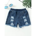 thumbnail image 2 of Wassery Toddler Baby Boy Girl Denim Shorts 1 2 3 4 5 Years Kids Stretch Ripped Raw Hem Jean Shorts Summer Shorts Casual Streetwear, 2 of 8