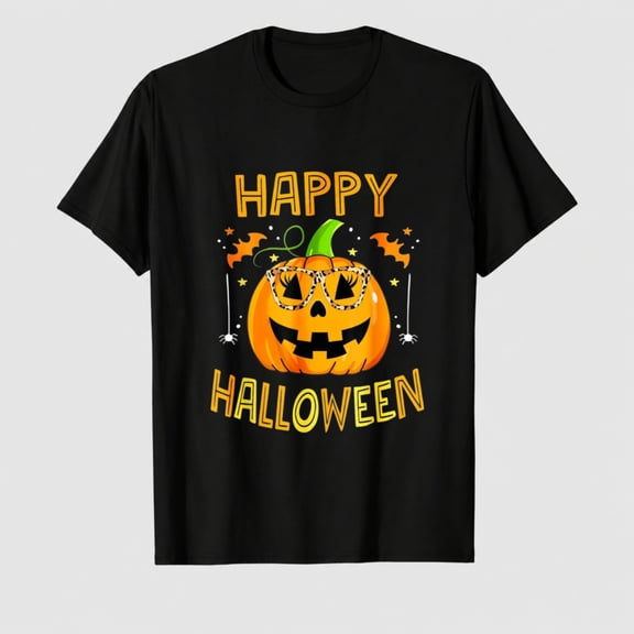 Mens Halloween Graphic Tee Scary Ghost Pumpkin Party Costume Top