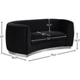 thumbnail image 6 of Pemberly Row Modern / Contemporary Black Finish Velvet Loveseat, 6 of 8