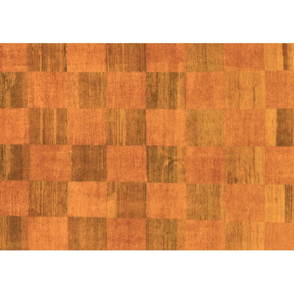 Ahgly Company Indoor Rectangle Oriental Orange Modern Area Rugs, 5' x 7'