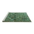 thumbnail image 2 of Ahgly Company Machine Washable Indoor Square Persian Turquoise Blue Traditional Area Rugs, 6' Square, 2 of 4