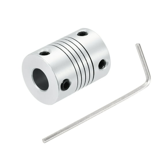 1Pcs 3mm to 8mm Aluminum Alloy Shaft Coupling L25xD19 Flexible Coupler Beam Stepper Motor Joint Connector Silver
