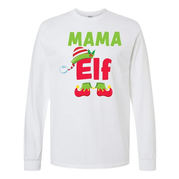 Inktastic Christmas Mama Elf Long Sleeve T-Shirt