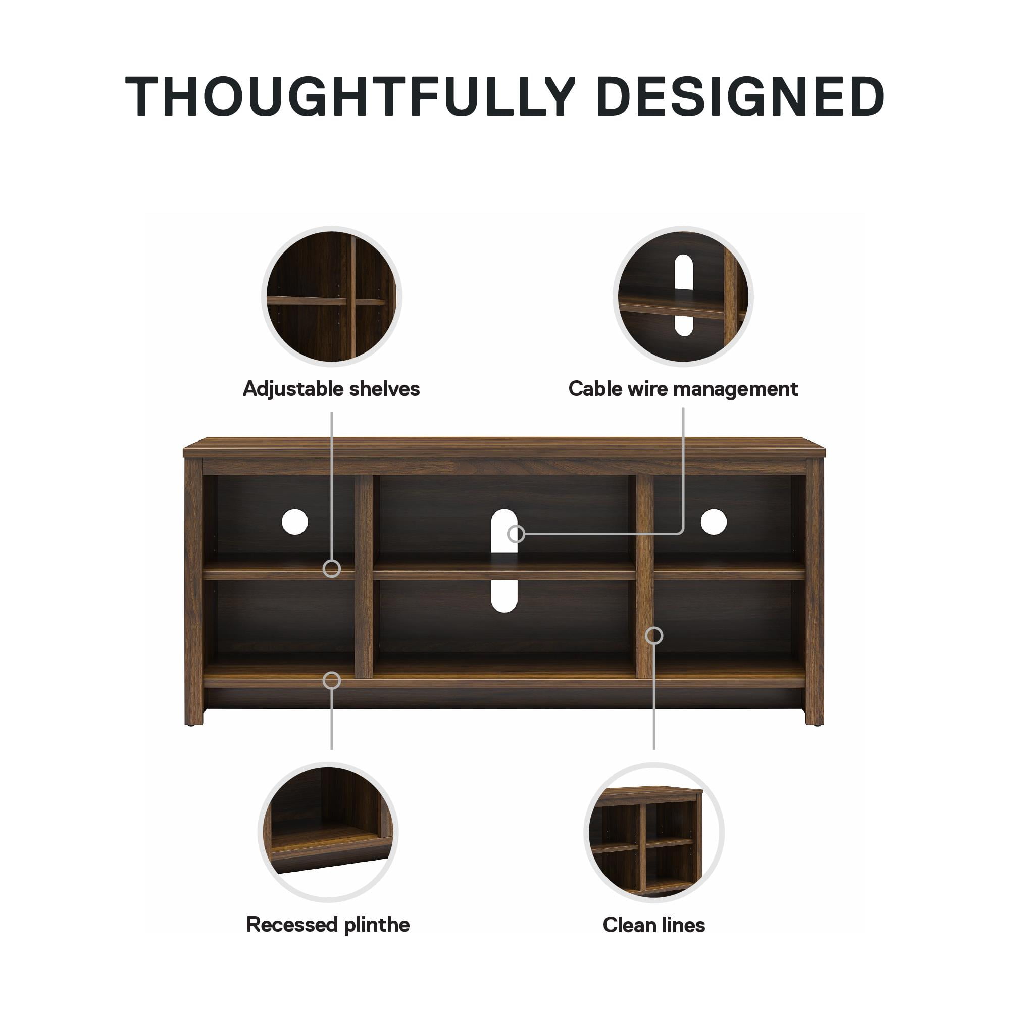 Mainstays Parsons TV Stand for TVs up to 50", Canyon Walnut