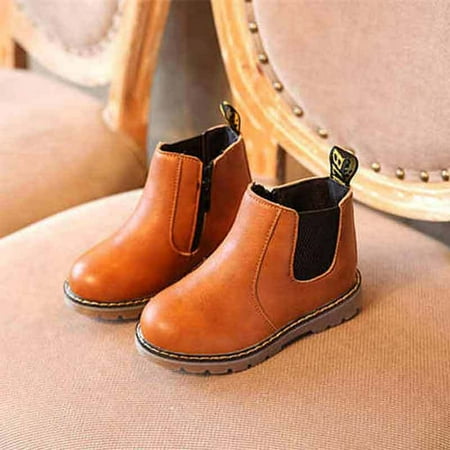 

Toddler Kids Fashionable Non-slip Zipper Warm Martin Boots Autumn And Winter