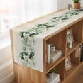 thumbnail image 6 of Table Runners 70 Inches Long Dress Scarves, Green Eucalyptus Leaves Farmhouse Coffee/Dining/Kitchen Table Decor, Holiday Table Runner, Farmhouse Rustic Botanical Burlap 13x70 Inch, 6 of 9