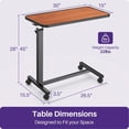 thumbnail image 3 of KEKOY Overbed Table with Wheels, Easy Height Adjustable Bedside Table for Bed for Elderly, Rolling Bed Tray Table for Eating & Reading, Stable Support for Medical Home Care and Hospital Use, 3 of 11