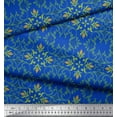 thumbnail image 3 of Soimoi Blue Cotton Poplin Fabric Moroccan Damask Print Sewing Fabric Yard 42 Inch Wide, 3 of 3