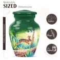thumbnail image 2 of JAGASY Rabbit Unique Urn for Daughter, Green Keepsake Small Urns for Human Ashes for Women, Forest Trees & Sunlight Decorative Urns for Son, Handmade Urn for Children, (3 Inch), 2 of 7