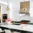 thumbnail image 6 of Kira Home Belle 9" Gold Pendant Light with Dome Shade, Petit Retro Metal Gold Hanging Light, Cool Brass, 6 of 7