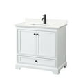 thumbnail image 6 of Wyndham Collection WCS202036SGBWQUNSMXX Deborah 36" Free Standing Single Basin Vanity Set, 6 of 6