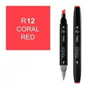 ShinHan Art 1110012-R12 Twin Coral Red Marker, Black