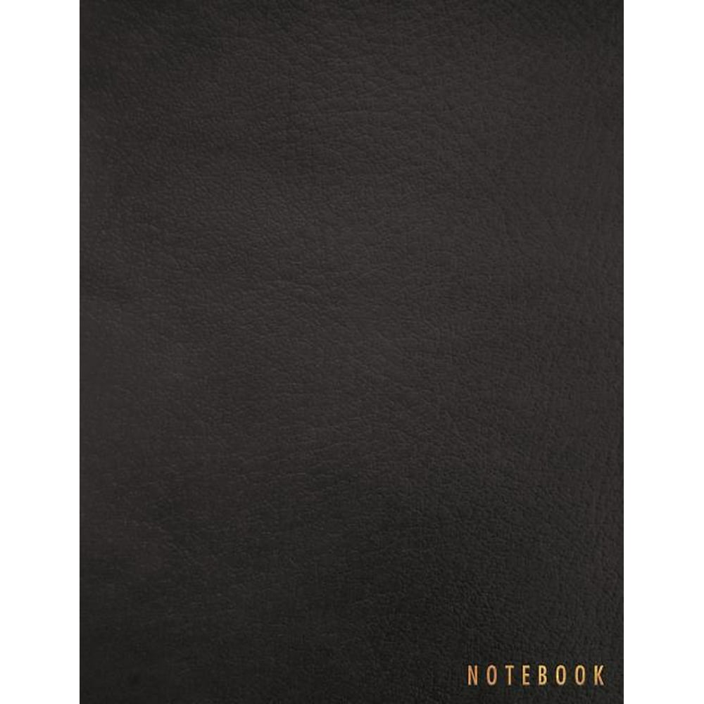 Notebook: Black Leather Style Cover 150 Legal College-Ruled Pages ...
