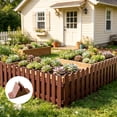 thumbnail image 7 of Brown Garden Border Fence, 2-Pack Decorative Edging for Pathways and Plant Beds, Compact Picket Fence with Stakes for Patio and Container Gardening, 7 of 7