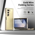 thumbnail image 5 of Dteck Case for Samsung Galaxy Z Fold 6,Luxury Leather Built-in Screen Protector Case Shockproof Electroplated Hard PC Bumper Cover for Galaxy Z Fold 6 5G,Gold, 5 of 12