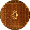 thumbnail image 1 of Ahgly Company Indoor Round Medallion Yellow Traditional Area Rugs, 4' Round, 1 of 4