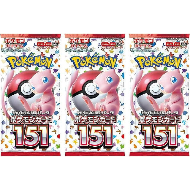 Pokemon TCG: Japanese 151 (SV2A) Booster Pack - 3 Packs, 7 Cards Each - Collectible Trading Cards