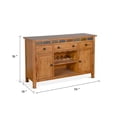 thumbnail image 4 of Benjara Tamara Buffet Server with Drawers- Cabinets- Beige Mahogany Mindi Wood, 4 of 5