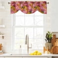 thumbnail image 4 of Tie Up Valances for Windows, Cherry Blossom Adjustable Valance Curtains Window Treatment for Living Room/Bedroom, Pink Yellow Flowers Oil Painting Art Rod Pocket Kitchen Curtains & Drapes 60x18 Inch, 4 of 9
