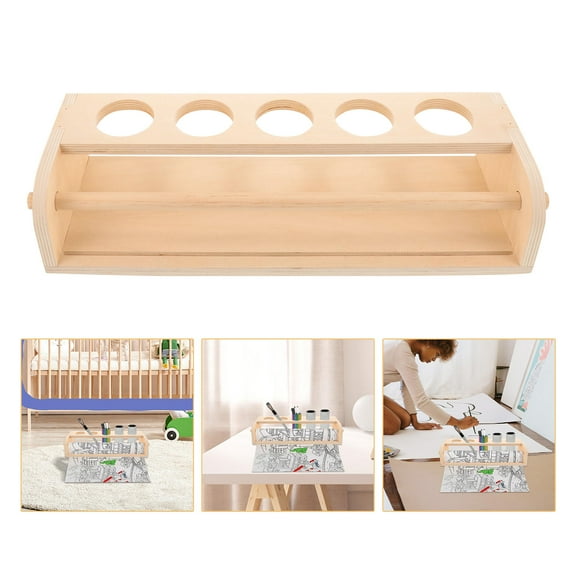 LITINKIMI 1Set Wooden Desktop Paper Roll Easel Beige for with Height Adjustable Tabletop Easel Rack