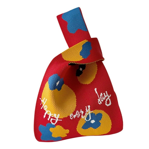 Menolana Women Shoulder Bag Travel Purse Shopping Bag Lightweight Bag Female Persimmon Knitting Bag Women Handbag for Party Work Summer