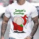 thumbnail image 1 of Camiseta navideña para hombre, camiseta roja con cuello redondo de Papá Noel para hombre, ropa de calle de gran tamaño a la moda, Tops de manga corta, ropa Harajuku para hombre, 1 of 4