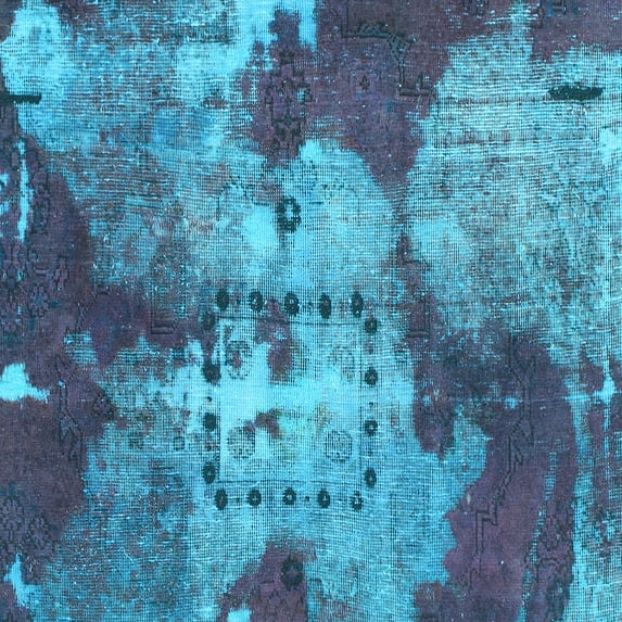 Ahgly Company Indoor Square Abstract Light Blue Modern Area Rugs, 8' Square