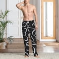 thumbnail image 5 of Uemuo Numbers Pattern Men's Wide Leg Palazzo Lounge Pants with Pockets Light Weight Loose Comfy Casual Pajama Pants-Medium, 5 of 9