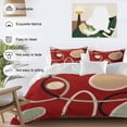 thumbnail image 3 of 3 Piece Geometric Red Duvet Cover Set California King,Microfiber Comforter/Quilt Cover with Corner Ties and 2 Pillowcases,Boho Retro Abstract Circle Black Green All Season Bedding with Zipper Closure, 3 of 8