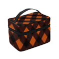 thumbnail image 4 of Handbag Travel Bag Cosmetic Bag 9×6.3×6.7in Multi-Function Bag Large Capacity For Camping Travel Family Travel Argyle Plaid Darkorange_2, 4 of 6