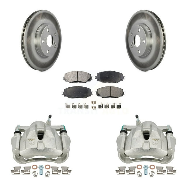Transit Auto Front Disc Brake Caliper Coated Rotors and Semi-Metallic Pads Kit for Car Toyota Corolla Matrix Pontiac Vibe Scion xD KCG-100573P
