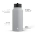 thumbnail image 6 of JoyJolt Vacuum Insulated Water Bottle with Flip Lid & Sport Straw Lid - 32 oz - Grey, 6 of 7
