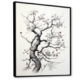 thumbnail image 2 of Designart "Grey White Tree Graphite II" Landscape Trees Floater Framed Canvas Wall Art, 2 of 7