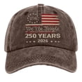 thumbnail image 4 of AJGRHE Washed Distressed Print Baseball Cap Unisex Adjustable Twill Hat For Independence Day Casual Wear Coffee One Size, 4 of 4
