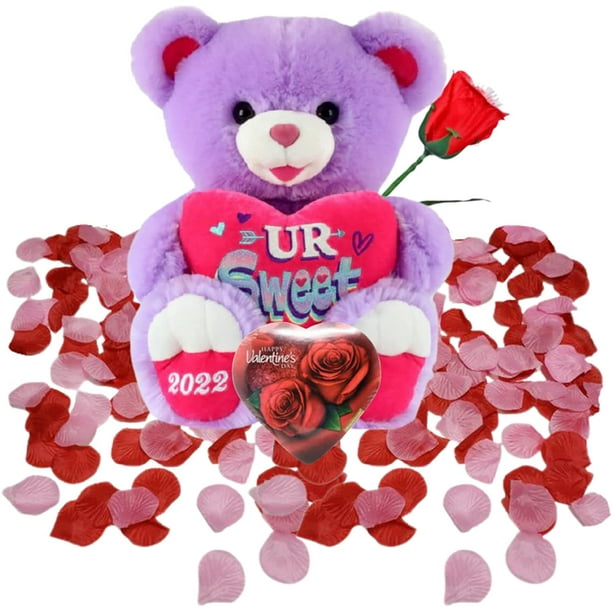 Ja'Cor Valentines Day Gift Set–2022 Valentines Day Plush Teddy Bear Purple  15