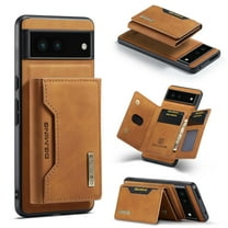 2 In 1 Wallet Case Compatible with Google Pixel 7, Premium PU Leather Phone Case Back Cover Magnetic Detachable with Trifold Wallet Card Holder Pocket for Google Pixel 7, Brown