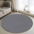 thumbnail image 2 of Grey Pure Color Round Area Rugs Collection 3.3', Aesthetics Contemporary Luxury Non Slip Indoor Circular Throw Runner Rug Floor Mat Carpet for Living Room Dining Table Bedroom Nursery, 2 of 9