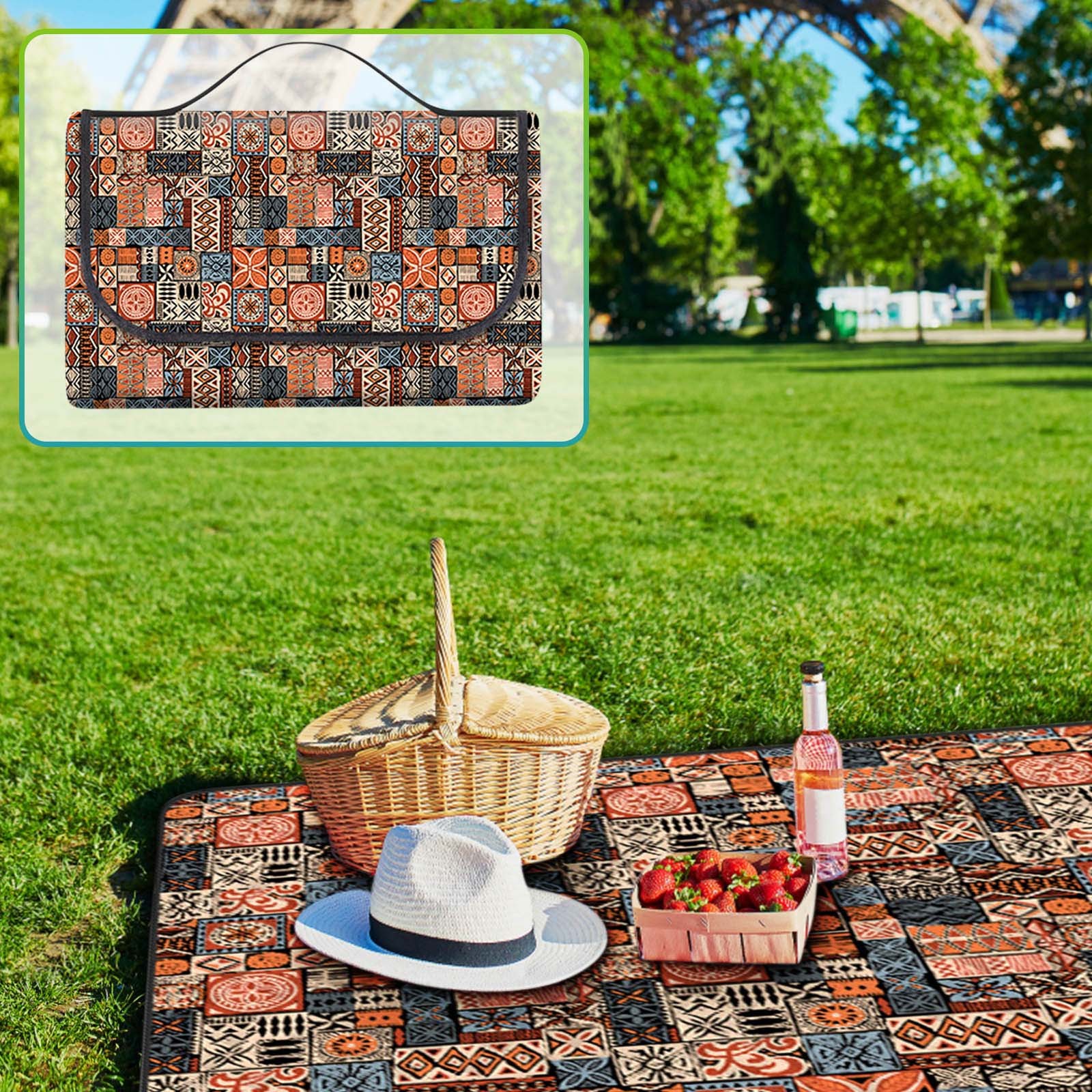 Picnic Blankets Gnobogi Outdoor Picnic Blanket, Foldable Waterproof