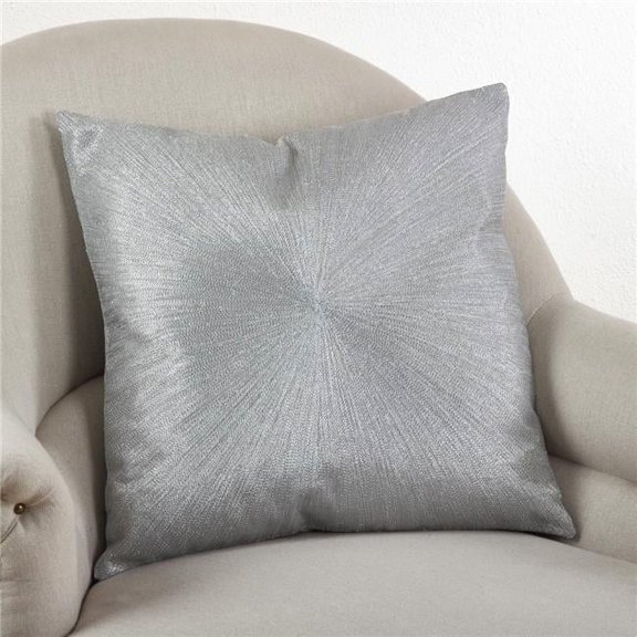 SARO  20 in. Square Starburst Down Filled Throw Pillow  Silver