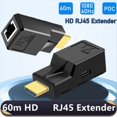 thumbnail image 2 of Extensor HD 1080P 60Hz con Puertos RJ45, Adaptador de Red de 60 Mb HD A RJ45 Sobre CAT5e/6/7 UTP LAN para PC, Portátil, HDTV., 2 of 7