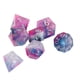 thumbnail image 1 of Juego de dados de 7 Uds., dados poliédricos de colores de resina con remolino de cielo estrellado para juego de mesa, fuente plateada, 1 of 14