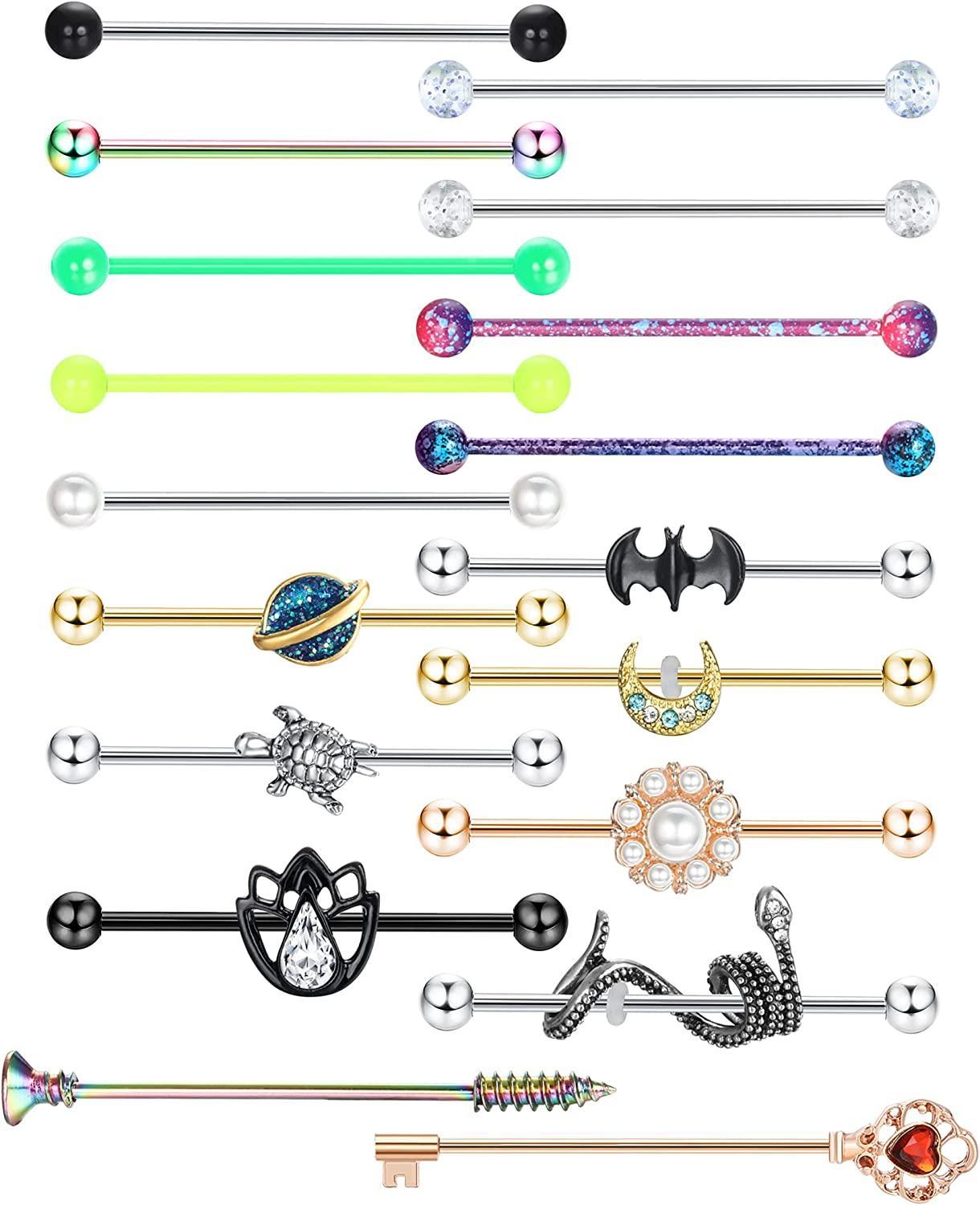 Industrial Earrings Industrial Piercing 14G Surgical Stainless