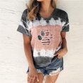 thumbnail image 1 of Lenago Hauts d'Été Grande Taille pour Femmes Mode Jour de l'Indépendance Col Rond Manches Courtes Imprimé Blouse Tenues du 4 Juillet pour Femmes, 1 of 5