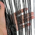 thumbnail image 5 of 1 PCS Glitter String Curtains Doorway Beads Curtains, 39 x 79 Inch Hanging Fringe Room Divider Door String Curtain Boho Doors Tassel for Doorways, Windows, Closet Decor (Black), 5 of 5