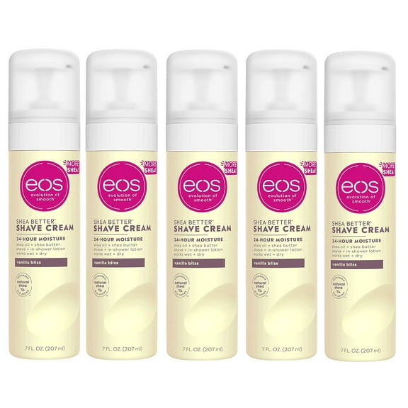 5 Pack - EOS Evolution of Smooth Vanilla Bliss Shave Cream 7 Oz Each
