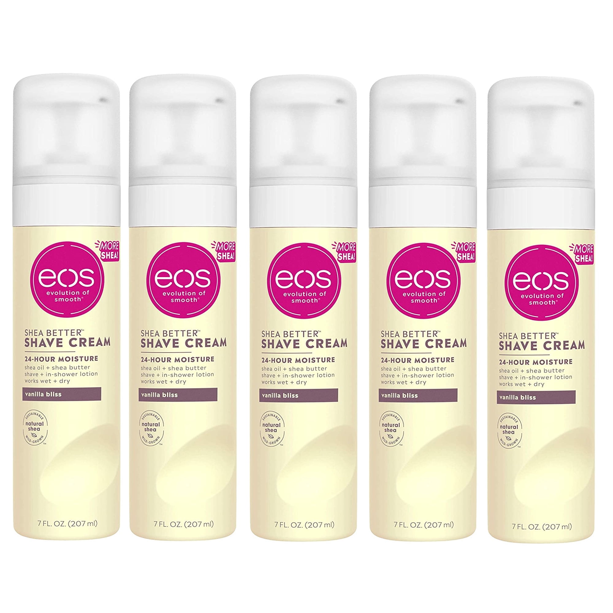 5 Pack - EOS Evolution of Smooth Vanilla Bliss Shave Cream 7 Oz Each