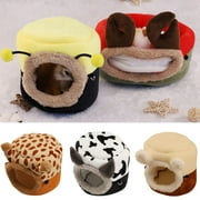SPRING PARK Hamster Cartoon Animal Shape Flannel Warm House Bed Small Animals Warm Mat Sleeping Bag House Cage Nest Accessories