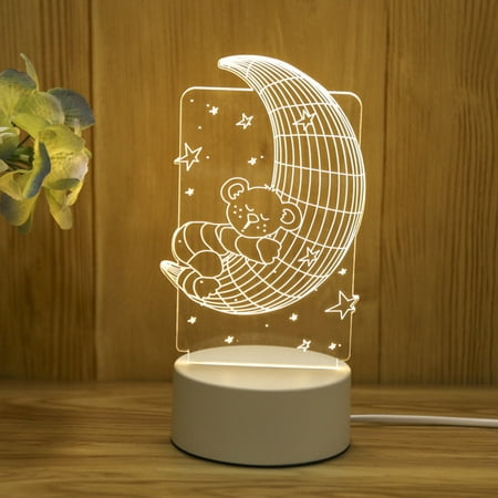 

Ovzne USB Acrylic 3D Night Light Lamp Home Outdoor Landscape Decoration Gifts Clearance